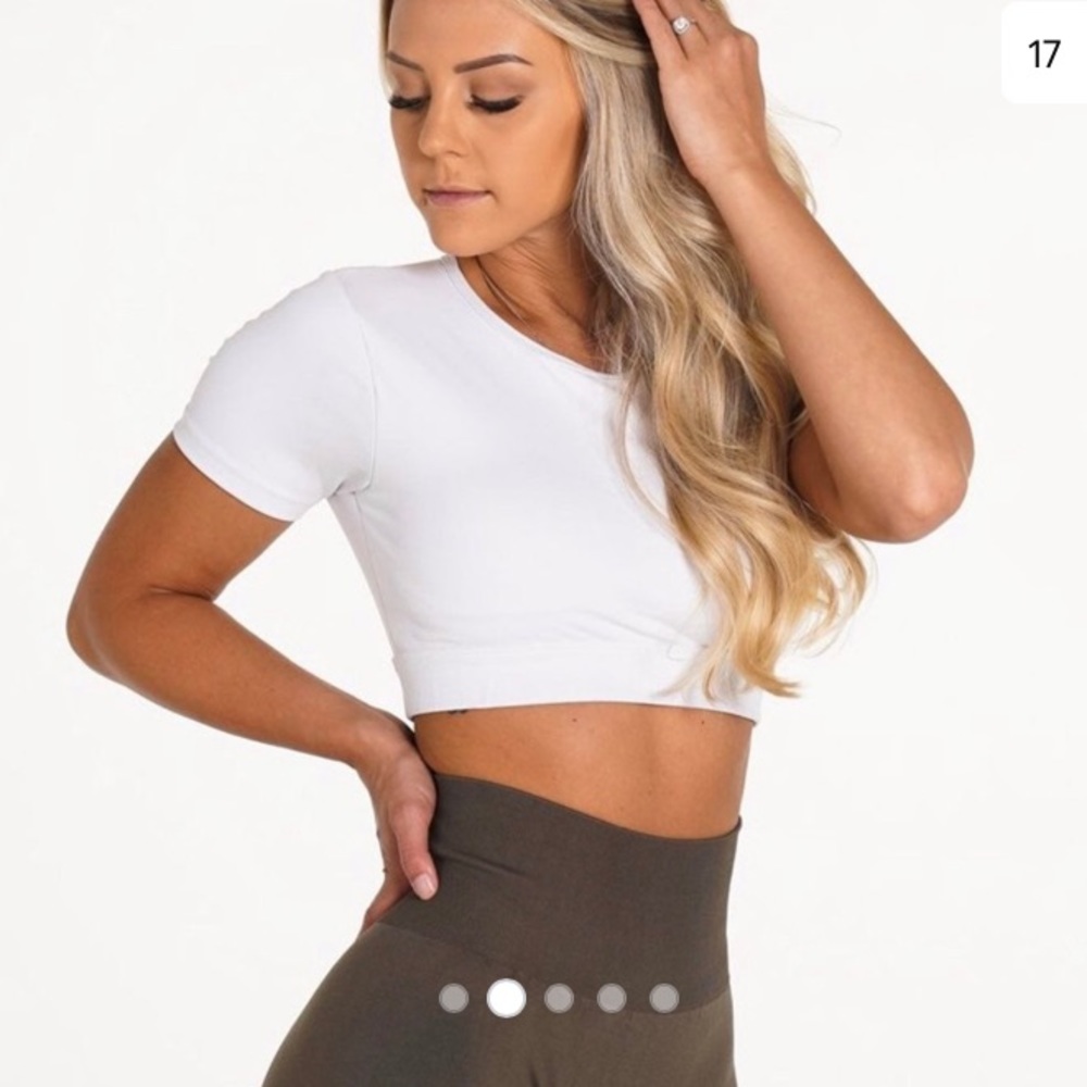 NVGTN white open back tee